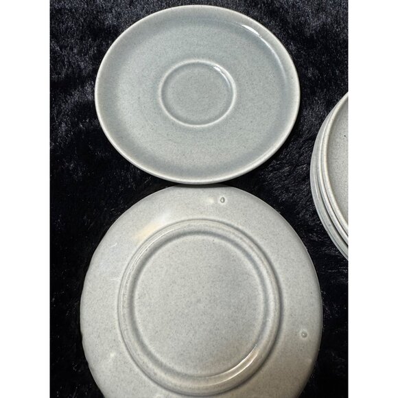 Vintage Russel Wright Gray Ceramic Saucers  Set Of 6 1940's Gray - Picture 4 of 4